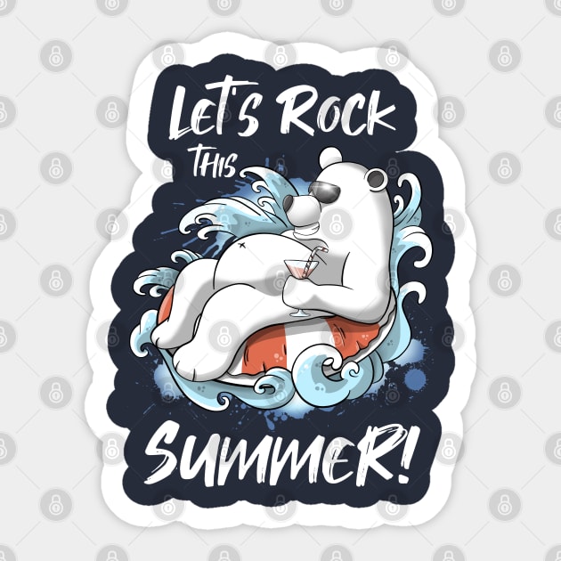 Summer Bear Sticker by MerchBeastStudio